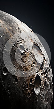 Cosmic Moon: A Textured Splashes Of Rusty Debris In Octane Render Style