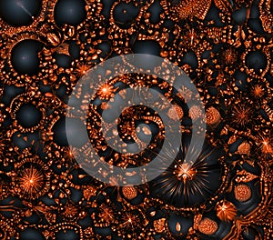 Cosmic Nebula Abstract Orange and Black Texture