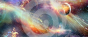Cosmic Space galaxy planet Illustration