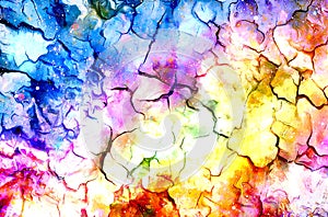 Cosmic space and stars, color cosmic abstract background. Crackle effect.