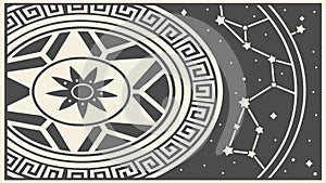 Cosmic star pattern, geometric mandala, celestial art, universe. vector design Generative AI