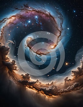 Cosmic Swirl Amidst Stellar Clouds