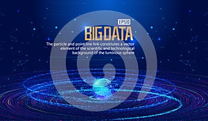 Cosmic swirl particles and starry sky composition network technology big data vector background