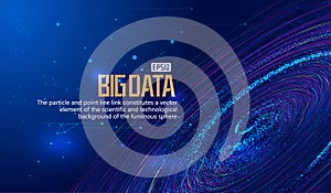 Cosmic swirl particles and starry sky composition network technology big data vector background