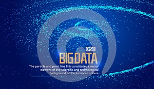 Cosmic swirl particles and starry sky composition network technology big data vector background