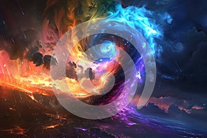Cosmic Vortex of Fire and Ice