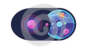Cosmic VR Headset, Immersive Space Exploration Celestial Experience, vector design Generative AI