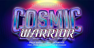 Cosmic Warrior Text Style Effect. Editable Graphic Text Template