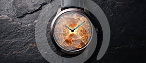 Cosmic watch face with celestial design photo