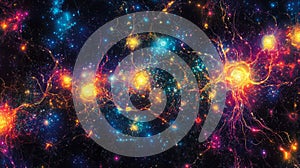 Cosmic Web of Interconnected Galaxies and Stars