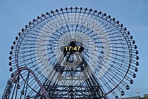 Cosmo Clock 21 ferris wheel in the Cosmo World amusement park in Yokohama, Japan