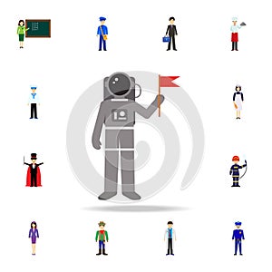 cosmonaut cartoon icon. Detailed set of color profession icons. Premium graphic design. One of the collection icons for websites,