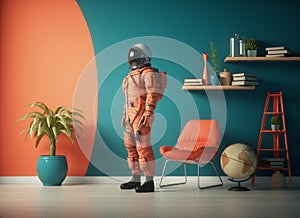 Cosmonaut in a living room