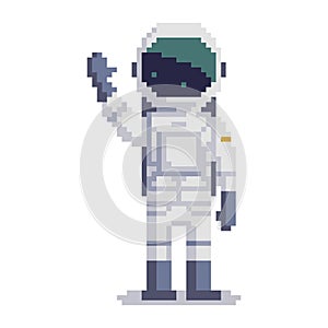 Cosmonaut pixel art photo