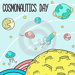 Cosmonautics day poster