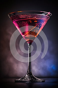 Cosmopolitan cocktail. Background with smoke. Generative Ai