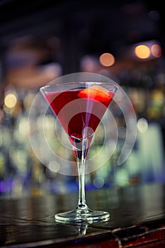 Cosmopolitan cocktail on the bar