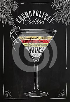 Cosmopolitan cocktail chalk