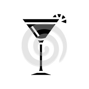 cosmopolitan cocktail glass drink glyph icon vector illustration