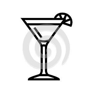 cosmopolitan cocktail glass drink line icon vector illustration