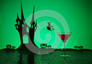 Cosmopolitan cocktail in Halloween setting