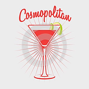Cosmopolitan cocktail party glass