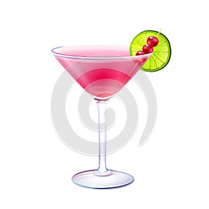 Cosmopolitan cocktail realistic