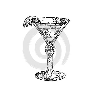 cosmopolitan cocktail sketch hand drawn vector