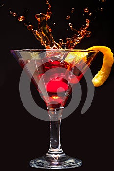 Splashing Cosmopolitan Cocktail