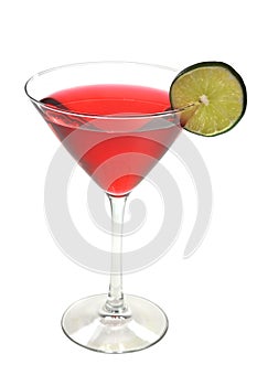 Cosmopolitan Drink, Lime, Isolated, Clipping Path