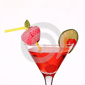 Cosmopolitan martini fresh Coctail isolated on white