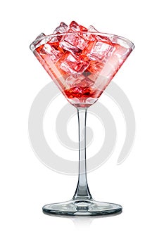 Cosmopolitan in martini glass isolated on white