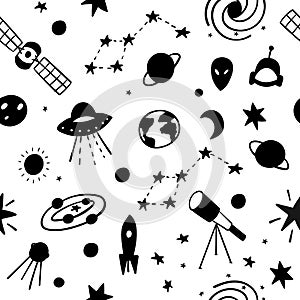 Cosmos space astronomy simple seamless pattern