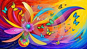 Cosmos space travel flower floral butterfly life galaxy planet