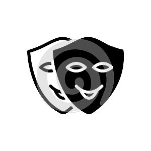 Black solid icon for Cosplay, roleplay and playact