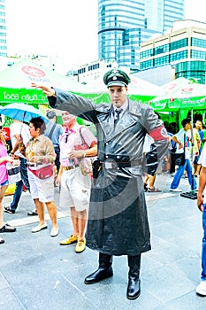 Cosplayer as characters Nazi soldier.