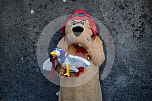 Cosplayer dressed as Muttley, from the animated series Wacky Races at the Lucca Comics and Games 2022 cosplay event.