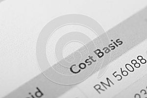 Cost basis is the original value of an asset for tax purposes, usually, the purchase price, adjusted for stock splits, dividends,