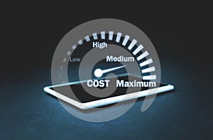 Cost control speedometer. Cost management