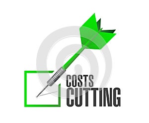 cost cutting dart check mark illustration