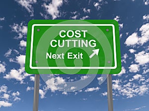 Cost cutting roadsign