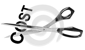 Cost cutting scissors,isolated