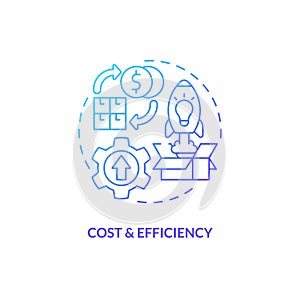 Cost and efficiency blue gradient concept icon