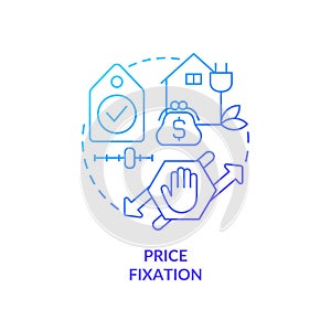 Cost fixation blue gradient concept icon