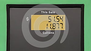 Cost of gasoline risen dramatically, rising costs, energy crisis, electronic gas pumps display fuel