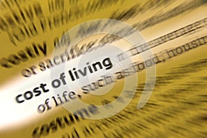 Cost of Living - the cost of maintaining a certain standard of living photo