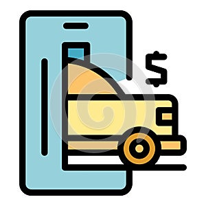 Cost loan car icon vector flat