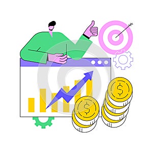 Cost per acquisition abstract concept vector illustration.