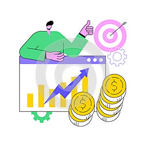 Cost per acquisition abstract concept vector illustration.