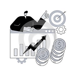 Cost per acquisition abstract concept vector illustration.